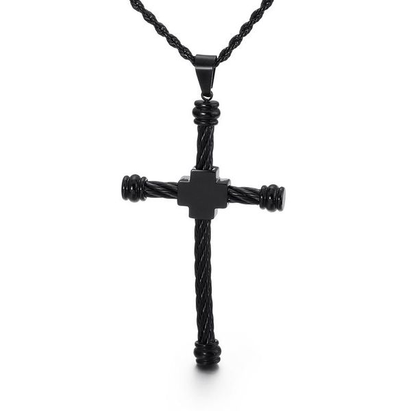 pendant necklaces stainless wire rope cross necklace for men women fashion jewelry, Silver
pendant necklaces stainless wire rope cross necklace for men women fashion jewelry, Silver