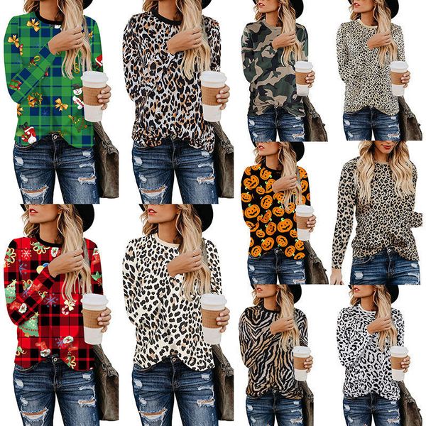 women's t-shirt autumn and winter long sleeve shirt leopard new fashion womens designer shirts women t o-neck chic printed, White
women's t-shirt autumn and winter long sleeve shirt leopard new fashion womens designer shirts women t o-neck chic printed, White