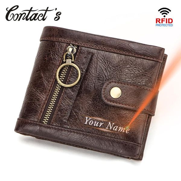 wallets contact's rifd men wallet 100% genuine leather coin purse hasp bifold male card holder small pocket money bag carteira, Red;black
wallets contact's rifd men wallet 100% genuine leather coin purse hasp bifold male card holder small pocket money bag carteira, Red;black