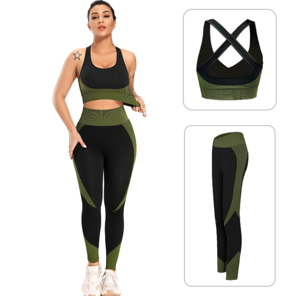 yoga outfit two piece set women seamless workout clothes fitness gym bra crop high waist leggings sportwear suit vest chest pad
yoga outfit two piece set women seamless workout clothes fitness gym bra crop high waist leggings sportwear suit vest chest pad