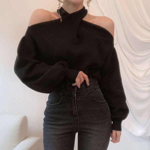 women's sweaters amy way feminine temperament wine red cross neck off shoulder knitted sweater design feeling warm long sleeve 9ayp, White;black
women's sweaters amy way feminine temperament wine red cross neck off shoulder knitted sweater design feeling warm long sleeve 9ayp, White;black