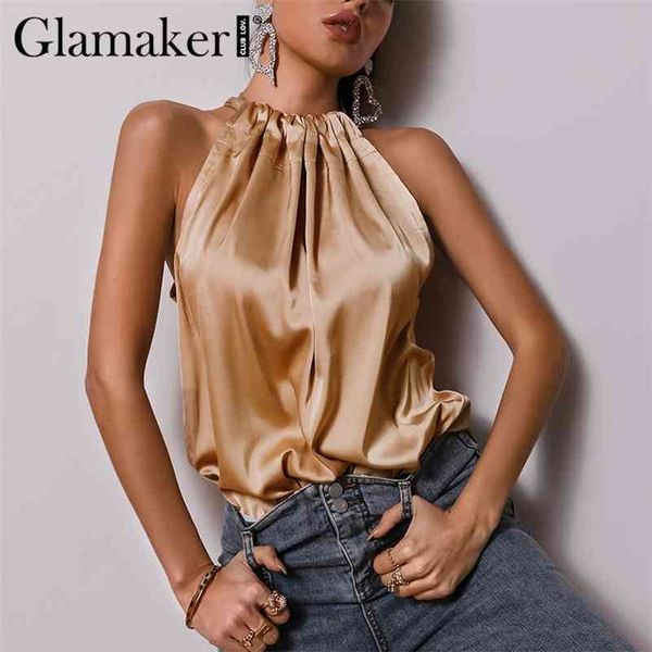 glamaker satin ruffles casual loose sleeveless women elegant office ladies all-match pleated summer 210625, White
glamaker satin ruffles casual loose sleeveless women elegant office ladies all-match pleated summer 210625, White