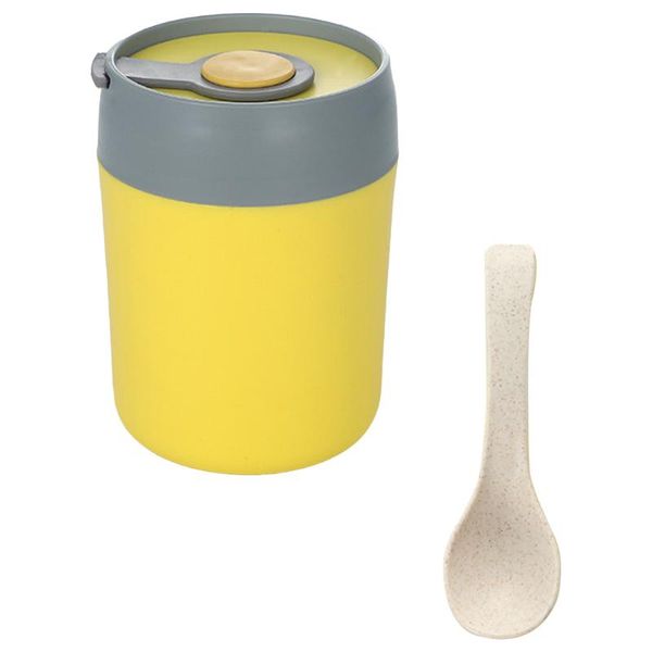 mugs 1 set of practica stainless steel cereal cup soup porridge jar (yellow) 
mugs 1 set of practica stainless steel cereal cup soup porridge jar (yellow)