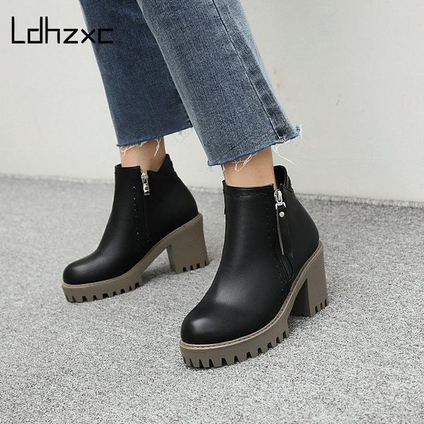 boots ldhzxc women ankle high heels female motorcycle zipper round toe rubber sole platform heel ladies party, Black
boots ldhzxc women ankle high heels female motorcycle zipper round toe rubber sole platform heel ladies party, Black
