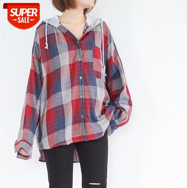 930099 korean retro hooded plaid shirt female design sense loose and thin striped blouse coat #hv4j, Black;gray
930099 korean retro hooded plaid shirt female design sense loose and thin striped blouse coat #hv4j, Black;gray