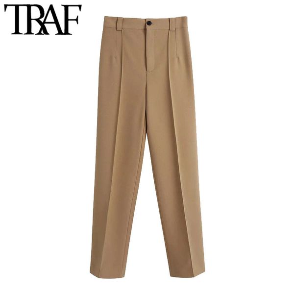 traf women fashion with seam detail straight pants vintage high waist zipper fly office wear female trousers mujer 210415, Black;white
traf women fashion with seam detail straight pants vintage high waist zipper fly office wear female trousers mujer 210415, Black;white