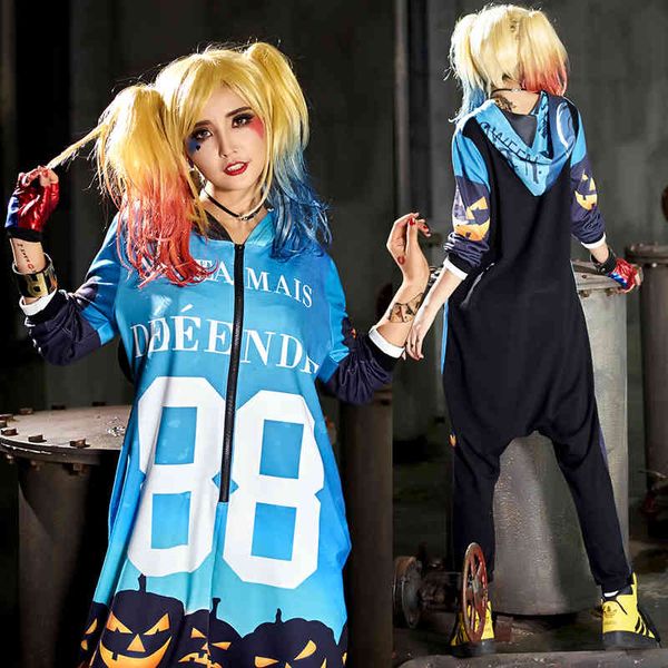 2020 spring new women's harajuku shirt with long sleeve hood overalls hip-hop pants big bib size, White
2020 spring new women's harajuku shirt with long sleeve hood overalls hip-hop pants big bib size, White