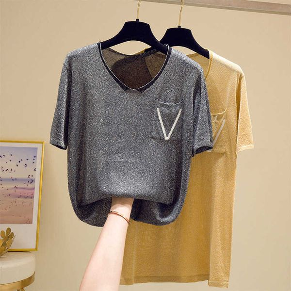 sweater womens pullovers femme letter thin summer women sweater knitted elastic short sleeve woman clothes 210604, White;black
sweater womens pullovers femme letter thin summer women sweater knitted elastic short sleeve woman clothes 210604, White;black