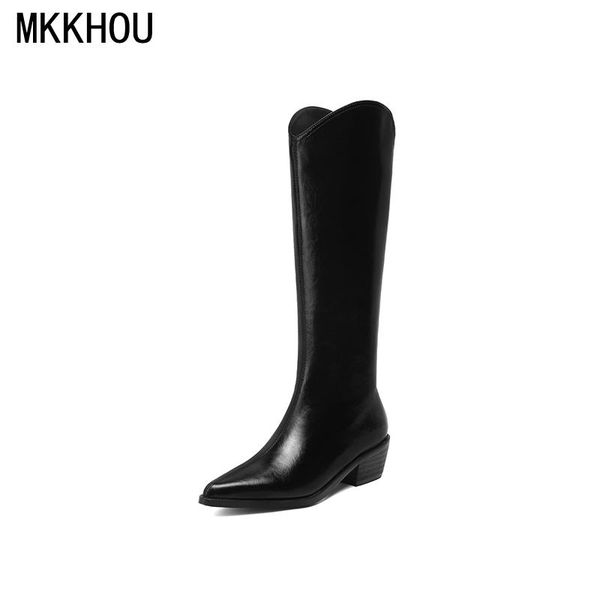 fashion knee-length boots style genuine leather pointed toe can plus fleece thick heel long large size 34-43, Black
fashion knee-length boots style genuine leather pointed toe can plus fleece thick heel long large size 34-43, Black