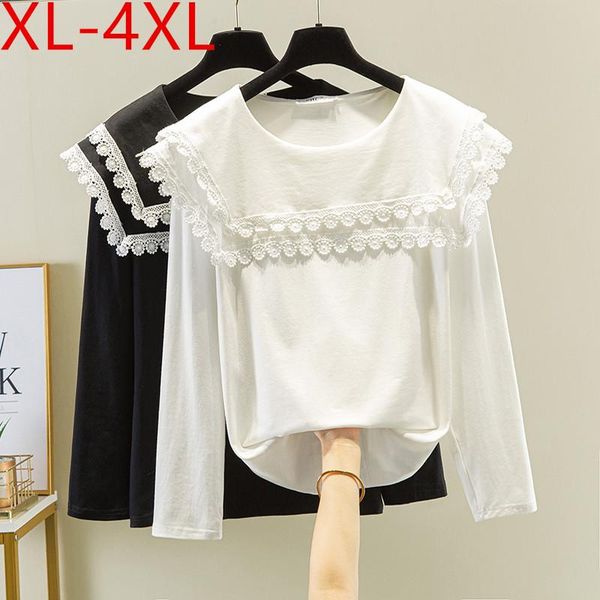 plus size t-shirt spring autumn women o neck long sleeve lace patchwork cotton large loose casual tees xl 2xl 3xl 4xl, Black
plus size t-shirt spring autumn women o neck long sleeve lace patchwork cotton large loose casual tees xl 2xl 3xl 4xl, Black