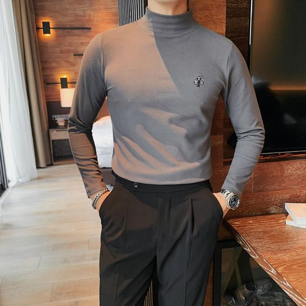 men's t-shirts autumn winter high collar letter embroidery long sleeve t shirts men clothing slim fit casual warm velvet tee shirt 3xl, White;black
men's t-shirts autumn winter high collar letter embroidery long sleeve t shirts men clothing slim fit casual warm velvet tee shirt 3xl, White;black