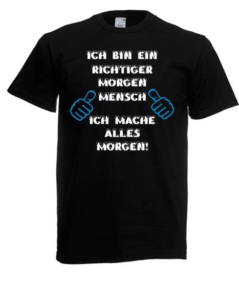 mens t-shirt i am a real morning person up to 5xl, White;black 
mens t-shirt i am a real morning person up to 5xl, White;black