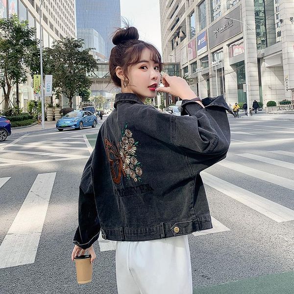 women's jackets spring and autumn letter butterfly embroidered casual jacket loose skinny jeans women's jo35, Black;brown
women's jackets spring and autumn letter butterfly embroidered casual jacket loose skinny jeans women's jo35, Black;brown