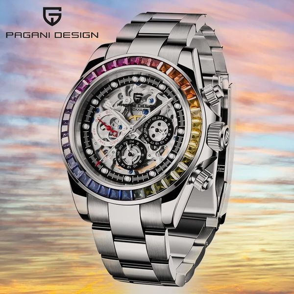wristwatches pagani design-men's watch rainbow color case sapphire glass fashion casual mechanical watches stainless steel waterproof, Slivery;brown
wristwatches pagani design-men's watch rainbow color case sapphire glass fashion casual mechanical watches stainless steel waterproof, Slivery;brown