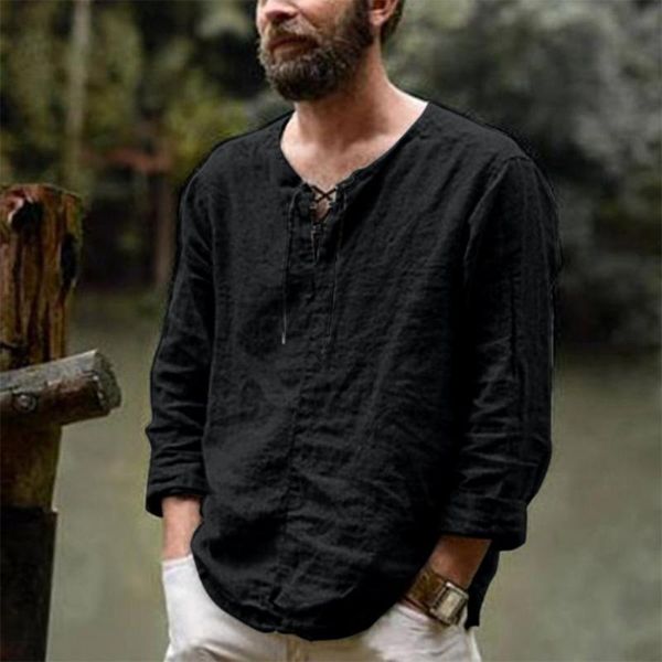 men's t-shirts 2021 linen v neck bandage t shirts male solid color long sleeves casual cotton soft t-shirt pullover, White;black
men's t-shirts 2021 linen v neck bandage t shirts male solid color long sleeves casual cotton soft t-shirt pullover, White;black