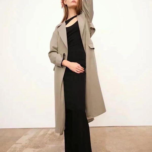 women's trench coats 2021 autumn women vintage v neck belt pockets loose windbreaker fashion ladies solid streetwear coat chic outwear, Tan;black
women's trench coats 2021 autumn women vintage v neck belt pockets loose windbreaker fashion ladies solid streetwear coat chic outwear, Tan;black