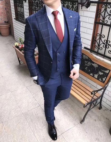 fashion one button blue plaid groom tuxedos peak lapel wedding/prom/dinner groomsmen men suits blazer (jacket+pants+vest+tie) w1437, Black;gray
fashion one button blue plaid groom tuxedos peak lapel wedding/prom/dinner groomsmen men suits blazer (jacket+pants+vest+tie) w1437, Black;gray