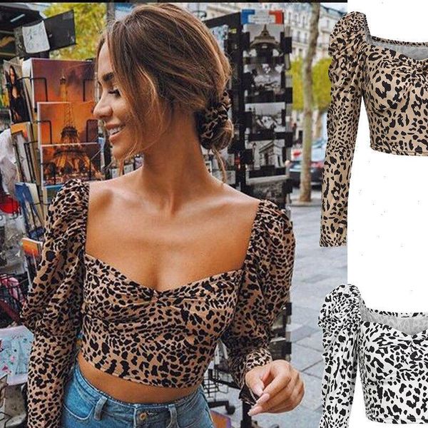 sweetheart neck leopard print womens shirt long puff sleeve crop party club ladies summer casual female clothes, White
sweetheart neck leopard print womens shirt long puff sleeve crop party club ladies summer casual female clothes, White