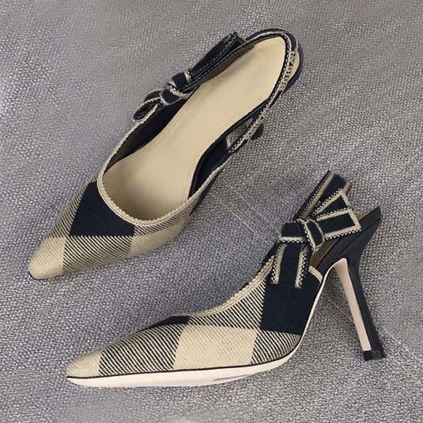 summer sandals pointed toe beautiful fashion high heels baotou bow stiletto heel women's shoes designer bridal wedding, Black 
summer sandals pointed toe beautiful fashion high heels baotou bow stiletto heel women's shoes designer bridal wedding, Black