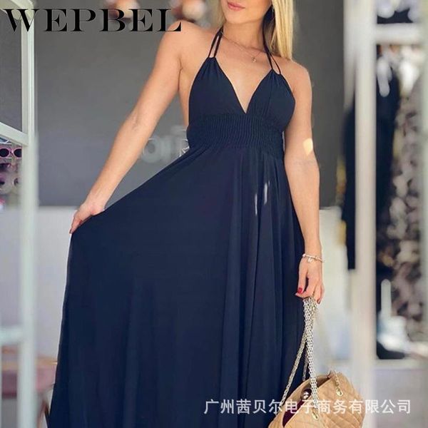 casual dresses wepbel ladies sleeveless high waist v neck halter long dress women summer elegant party, Black;gray
casual dresses wepbel ladies sleeveless high waist v neck halter long dress women summer elegant party, Black;gray