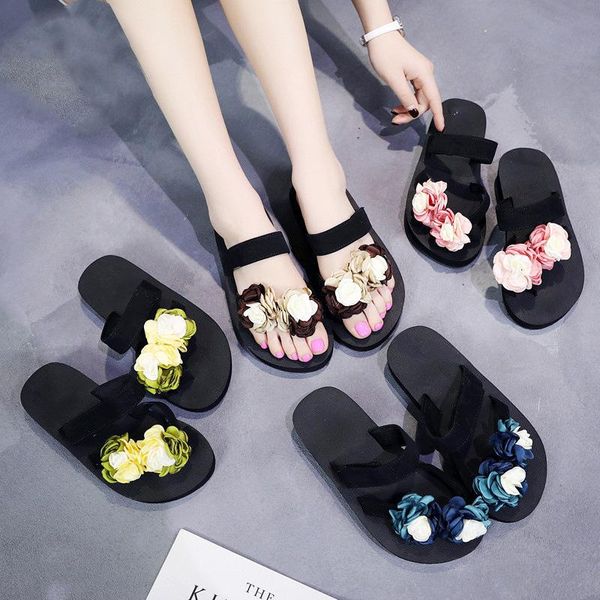 slippers casual floral women flat flip flops open toe fashion summer outside concise flower metal decoration ladies shoes, Black
slippers casual floral women flat flip flops open toe fashion summer outside concise flower metal decoration ladies shoes, Black