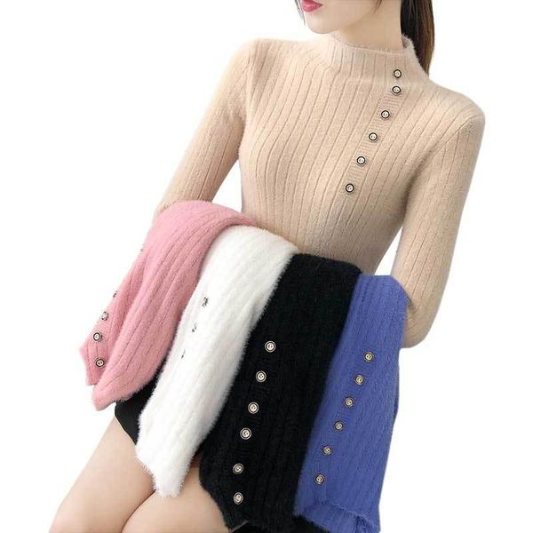 women's sweaters velvet button bottom slim women warm knitted sweater pullover jumper female spring autumn high collar solid color, White;black
women's sweaters velvet button bottom slim women warm knitted sweater pullover jumper female spring autumn high collar solid color, White;black
