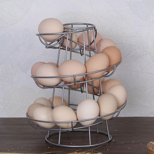 modern iron spiral egg holder storage rack deluxe spiraling dispenser basket stand space up kitchen & organization
modern iron spiral egg holder storage rack deluxe spiraling dispenser basket stand space up kitchen & organization