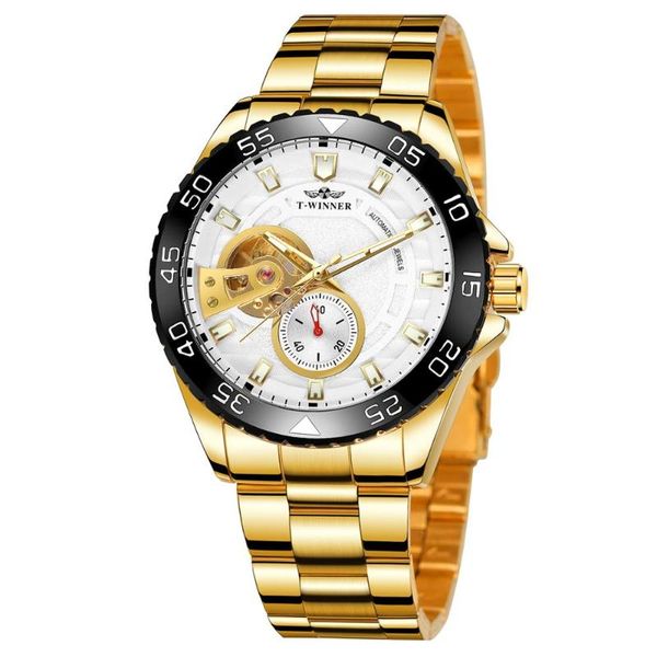 winner golden white and black dial trend luxury automatic mechanical steel belt men's hand watch can rotate multi-hand wristwatches, Slivery;brown
winner golden white and black dial trend luxury automatic mechanical steel belt men's hand watch can rotate multi-hand wristwatches, Slivery;brown