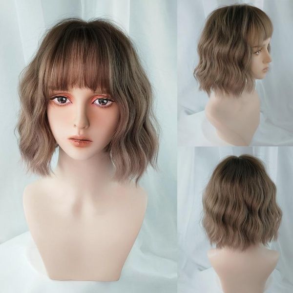 synthetic wigs lanlan purple deep wave wig with bangs for women short hair layered heat resistant cosplay party wig., Black
synthetic wigs lanlan purple deep wave wig with bangs for women short hair layered heat resistant cosplay party wig., Black