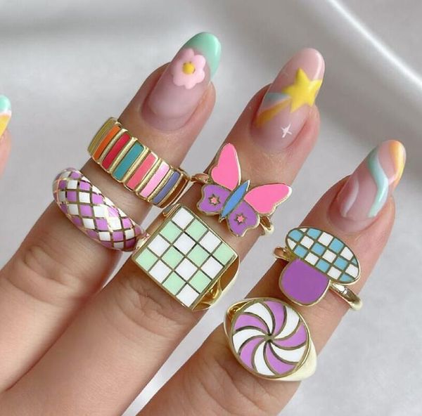 color oil dripping butterfly geometric ring set women 6pcs finger serpentine polychromatic rings jewelry gift, Golden;silver
color oil dripping butterfly geometric ring set women 6pcs finger serpentine polychromatic rings jewelry gift, Golden;silver