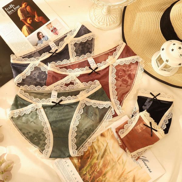 independent lace mesh underwear women's middle waist pure cotton bottom crotch girls' briefs, Black;white
independent lace mesh underwear women's middle waist pure cotton bottom crotch girls' briefs, Black;white