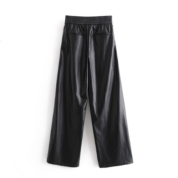 pant casual women's black high waist drape loose straight trousers artificial leather pu wide leg pants female, Black;white
pant casual women's black high waist drape loose straight trousers artificial leather pu wide leg pants female, Black;white