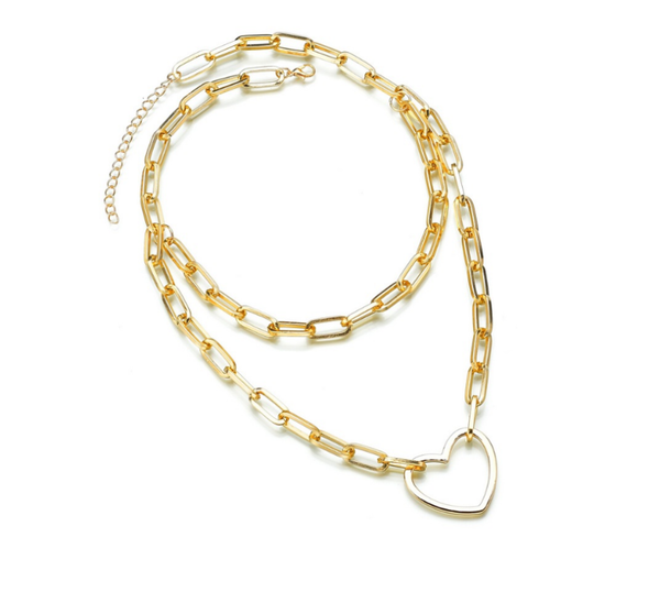 pendant necklaces 2pcs/lot fashion personality creative multilayer simple thick chain hip hop love necklace women choker jewelry, Silver
pendant necklaces 2pcs/lot fashion personality creative multilayer simple thick chain hip hop love necklace women choker jewelry, Silver