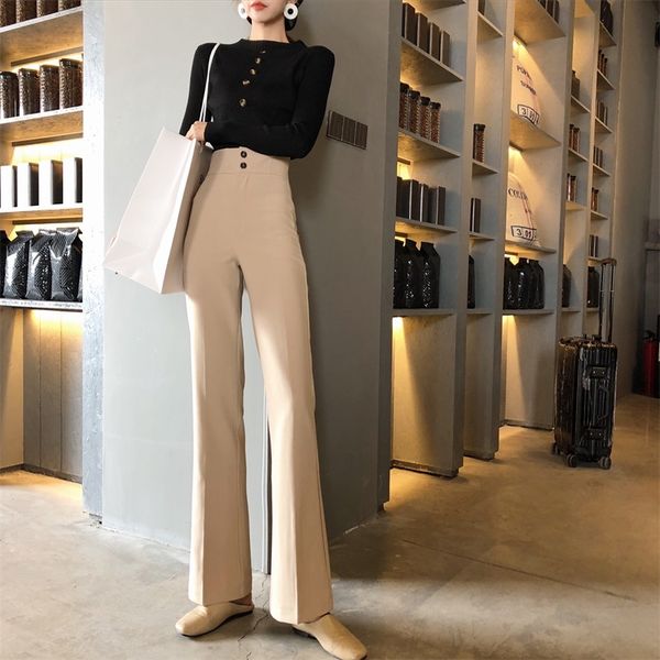 long pants for women high waist summer fashion elegant casualstraight trouser 210514, Black;white
long pants for women high waist summer fashion elegant casualstraight trouser 210514, Black;white