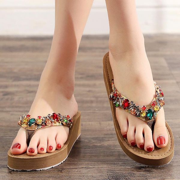 slippers 2021 summer fashion rhinestones wedges flip flops women's casual beach shoes woman ladies non-slip platform zapatos de mujer, Black
slippers 2021 summer fashion rhinestones wedges flip flops women's casual beach shoes woman ladies non-slip platform zapatos de mujer, Black
