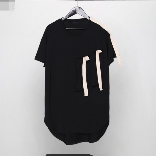 men's t-shirts short sleeve t-shirt summer dark round collar personality collision yarn-dyed ribbon quilt slim design, White;black
men's t-shirts short sleeve t-shirt summer dark round collar personality collision yarn-dyed ribbon quilt slim design, White;black