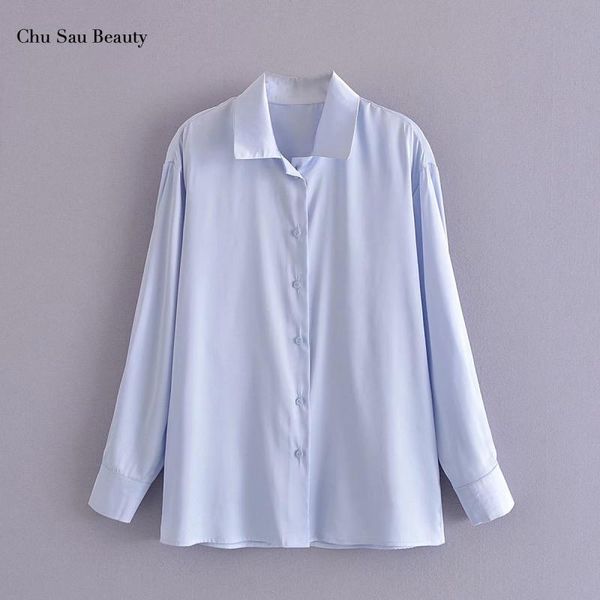 women's blouses & shirts chu sau beauty 2021 european and american casual fashion silk texture loose long-sleeved solid color shirt, White
women's blouses & shirts chu sau beauty 2021 european and american casual fashion silk texture loose long-sleeved solid color shirt, White