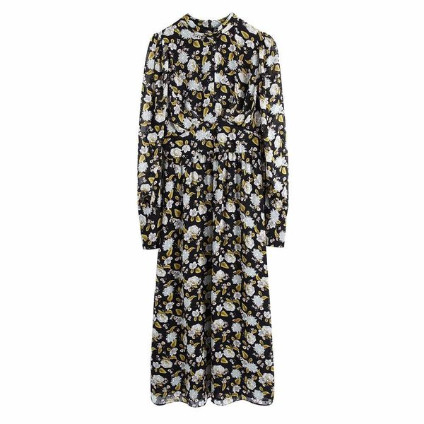 fall winter women floral printed dress high neck long sleeves midi elegant casual vintage clothes 210420, Black;gray
fall winter women floral printed dress high neck long sleeves midi elegant casual vintage clothes 210420, Black;gray