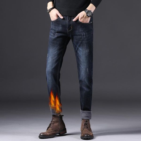 men's jeans 2021 fleece men stretch slim straight dark blue regular fit winter warm fashion thicken denim trousers brand pants
men's jeans 2021 fleece men stretch slim straight dark blue regular fit winter warm fashion thicken denim trousers brand pants