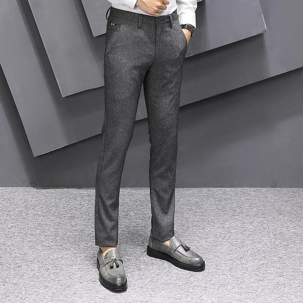 spring men's slim casual pants fashion business office formal wear classic gray straight, Black
spring men's slim casual pants fashion business office formal wear classic gray straight, Black