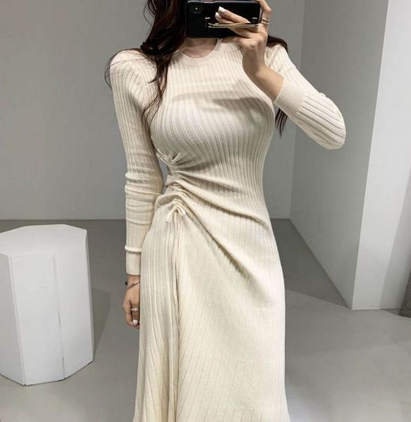 llzacoosh women long sleeve sweater dress drawstring draped casual autumn winter o-neck a line knitted vestido 210514, Black;gray
llzacoosh women long sleeve sweater dress drawstring draped casual autumn winter o-neck a line knitted vestido 210514, Black;gray