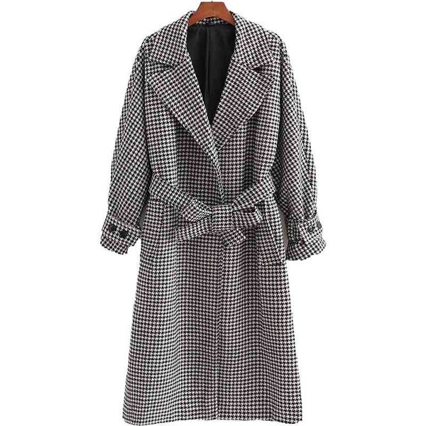 vintage woman grey houndstooth long loose woolen coat fashion ladies autumn sashes outerwear female oversized jackets 210515, Black
vintage woman grey houndstooth long loose woolen coat fashion ladies autumn sashes outerwear female oversized jackets 210515, Black