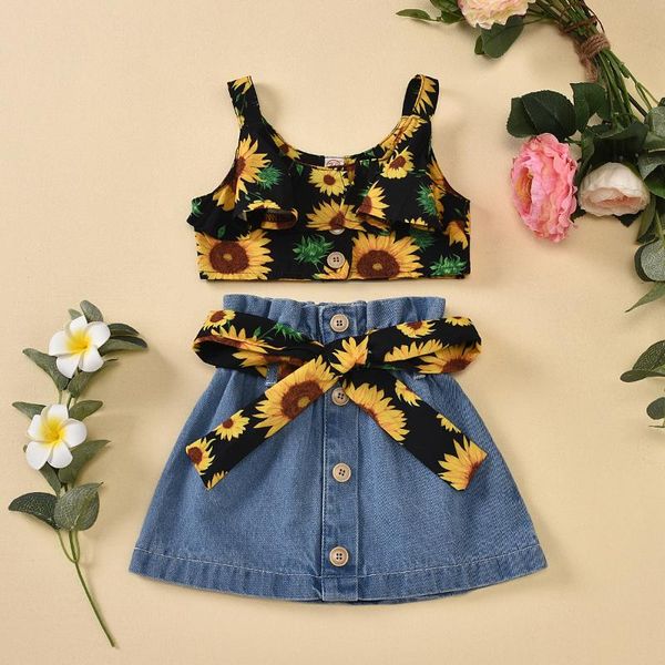 clothing sets 3m-3y girls summer off shoulder vest sunflower print belt solid skirts buttons toddler kids baby 2pcs, White
clothing sets 3m-3y girls summer off shoulder vest sunflower print belt solid skirts buttons toddler kids baby 2pcs, White