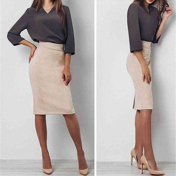 beige color suede midi pencil skirt women fashion elastic high waist office lady bodycon skirts saias, Black
beige color suede midi pencil skirt women fashion elastic high waist office lady bodycon skirts saias, Black