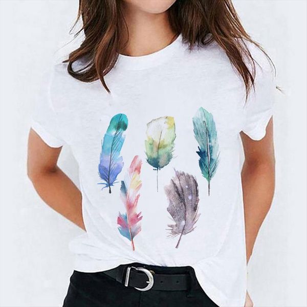 summer fashion aesthetic feather print women t shirt casual white round neck female
summer fashion aesthetic feather print women t shirt casual white round neck female