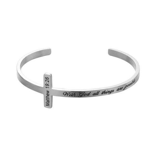 stainless steel cross bracelet bangles men women silver gift words engraved christian bible story personality bangle, Black
stainless steel cross bracelet bangles men women silver gift words engraved christian bible story personality bangle, Black
