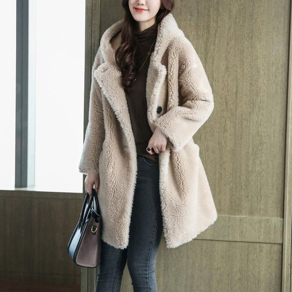women's fur & faux women 2021 winter genuine sheep shearing coats female long solid color hooded overcoats ladies warm real wool jacket, Black
women's fur & faux women 2021 winter genuine sheep shearing coats female long solid color hooded overcoats ladies warm real wool jacket, Black