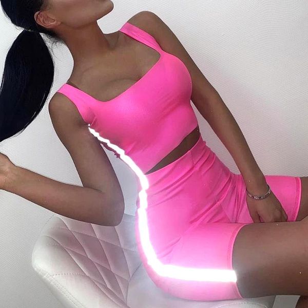 neon color reflective shorts set for women 2 piece sets with side stripes ladies tracksuit crop 4c women's tracksuits, Gray
neon color reflective shorts set for women 2 piece sets with side stripes ladies tracksuit crop 4c women's tracksuits, Gray