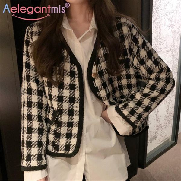 aelegantmis vintage houndstooth korean women loose woolen jacket elegant plaid jakcet female kawaii wool coat retro chic women's & blen, Black
aelegantmis vintage houndstooth korean women loose woolen jacket elegant plaid jakcet female kawaii wool coat retro chic women's & blen, Black