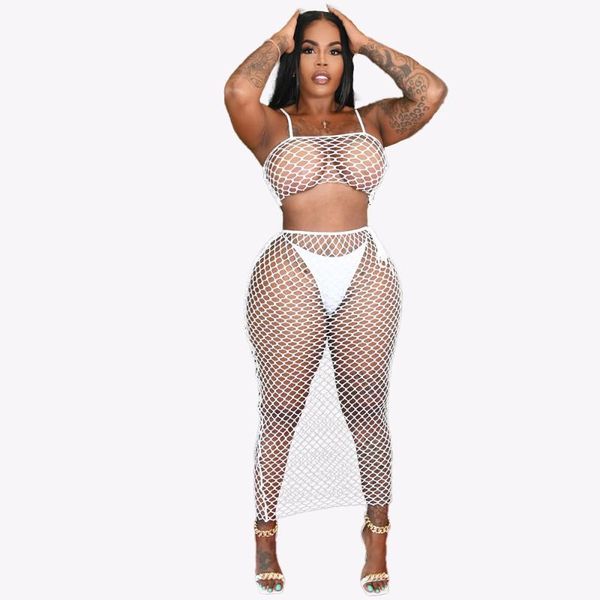 women's swimwear 3 piece sets cover-up women summer crochet mesh fishnet beach and skirt panties set bikini cover up, White;black
women's swimwear 3 piece sets cover-up women summer crochet mesh fishnet beach and skirt panties set bikini cover up, White;black